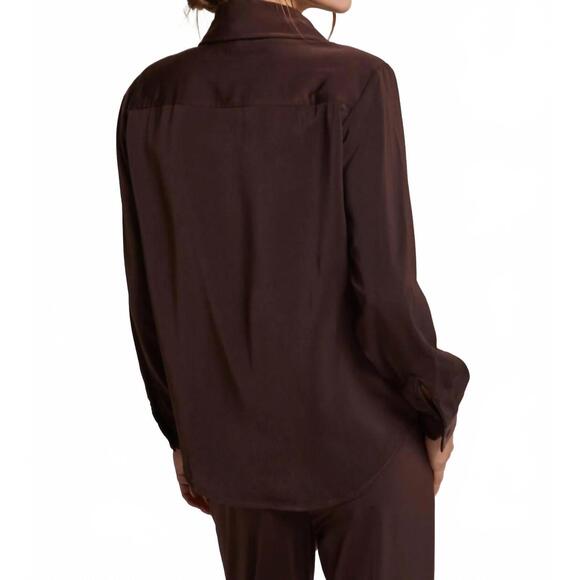 NEW CRESCENT neveah cargo button up top in merlot - Picture 3 of 3